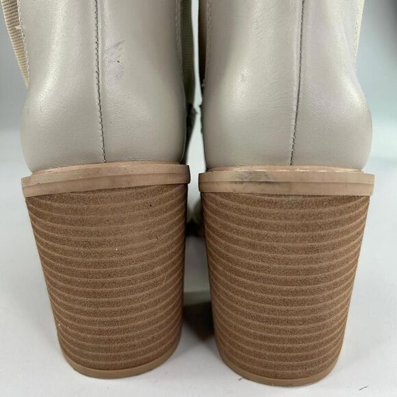 Crown Vintage Pimmy Bootie Women's US 8.5 M Beige Leather Heels Chelsea Boots - Picture 10 of 15